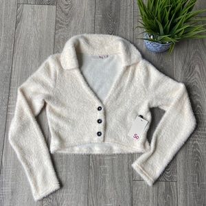 Super Soft Cropped Button Sweater